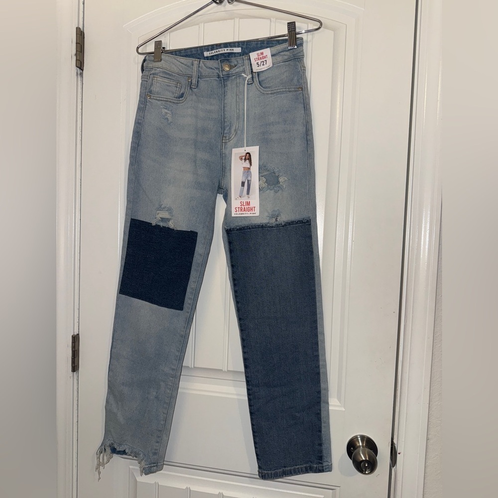 Celebrity Pink Women's Jeans Light Blue and Dark Blue Slim Straight 5/27 New